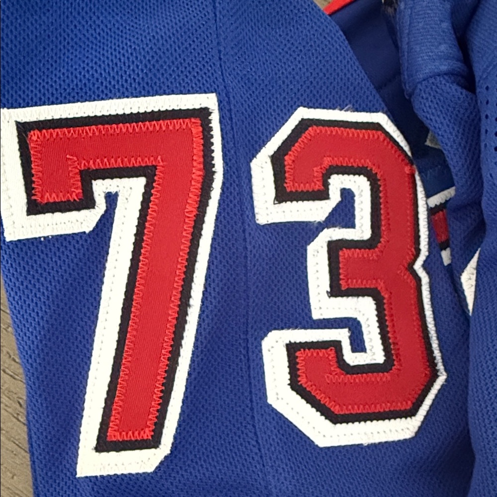NWT Adidas Rangers Blue and Red Hockey Jersey-52 - Picture 9 of 9